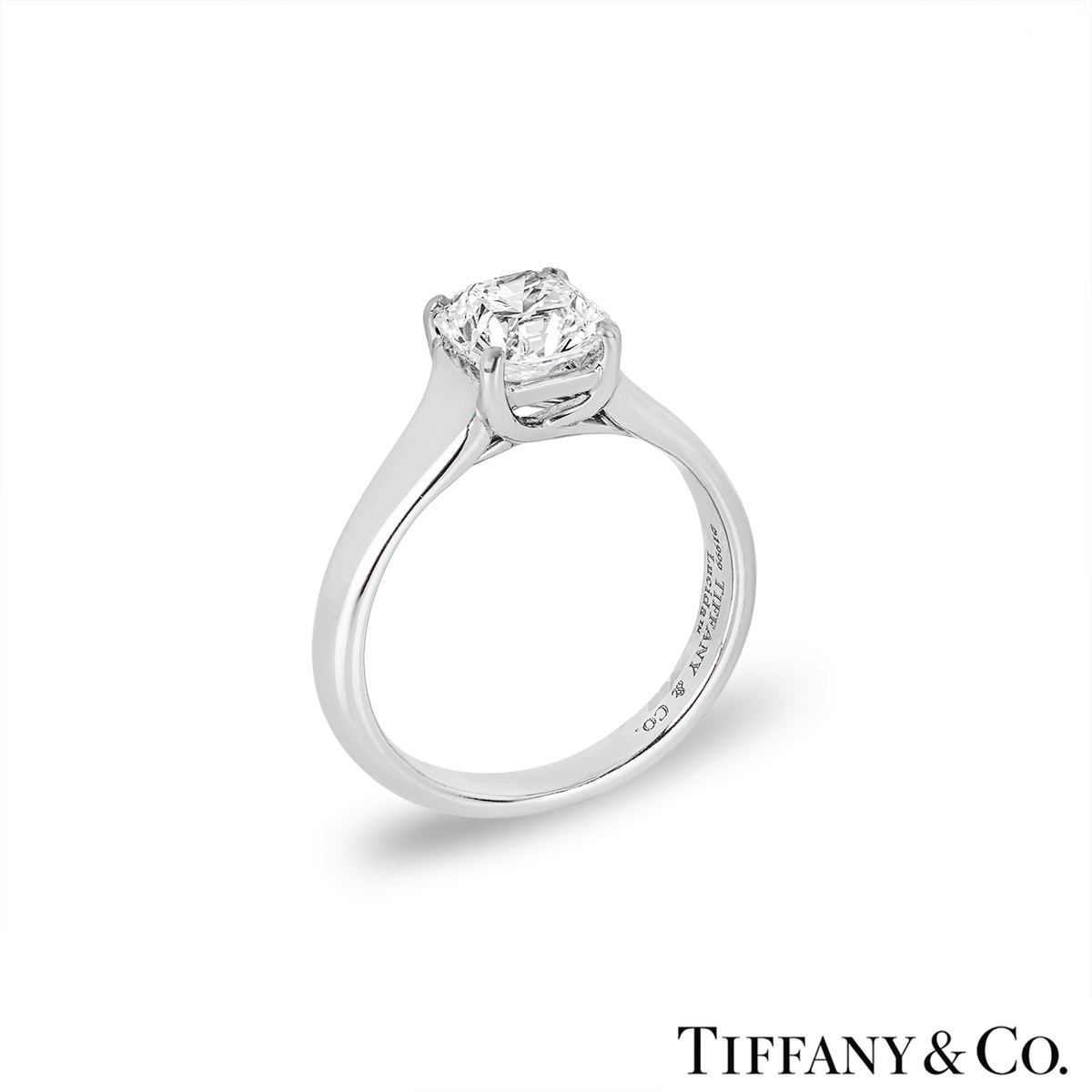 Tiffany & Co. Platinum Lucida Cut Diamond Ring 1.27ct E/VS1